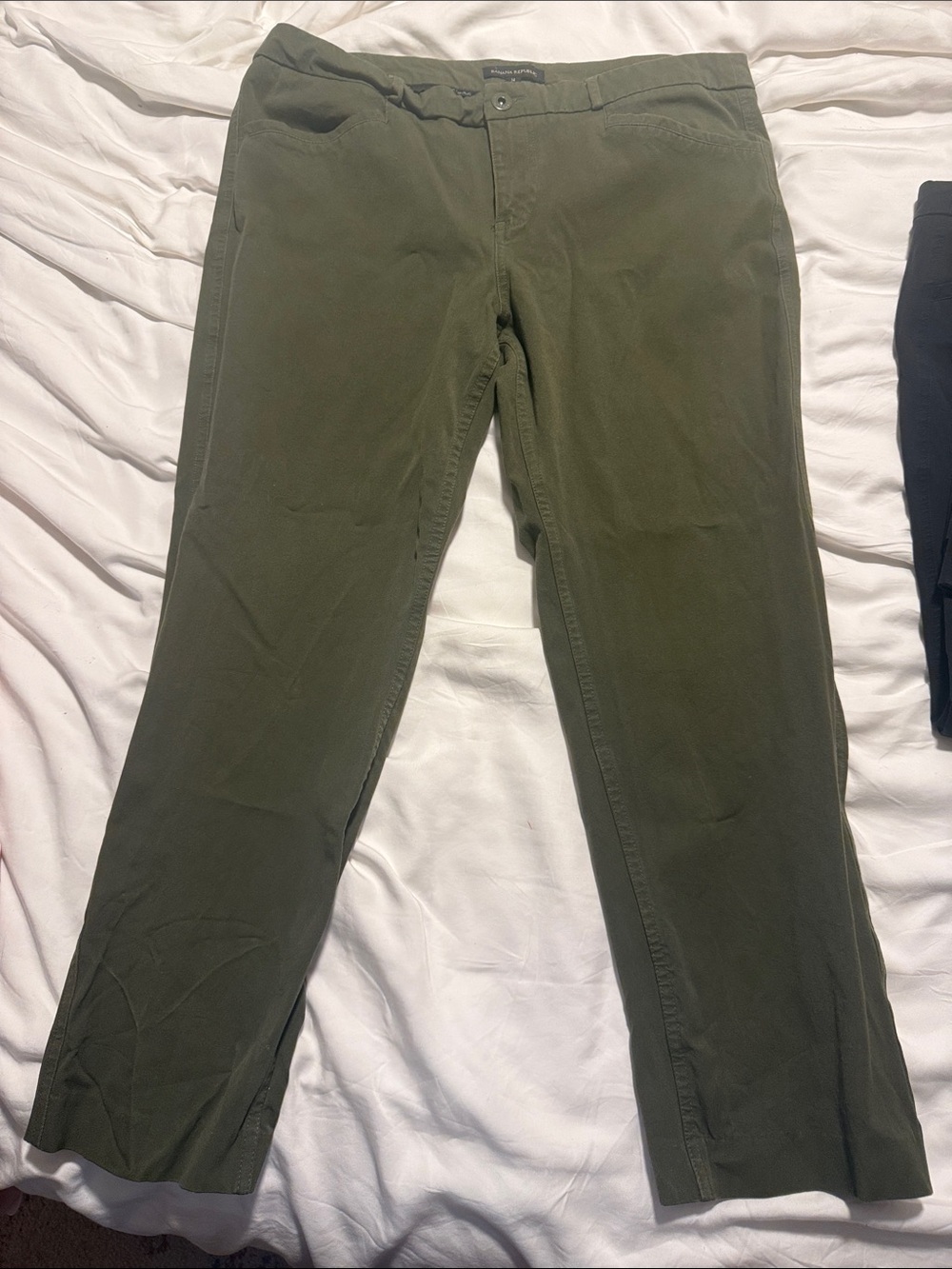Banana Republic Olive Straight-Leg Trousers